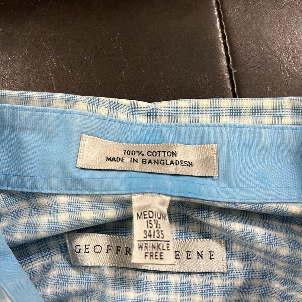 Geoffrey Beene Blue Checkered Men's Shirt